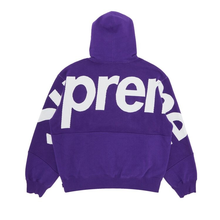 Толстовка Supreme Big Logo Jacquard Hooded 'Purple', фиолетовый — фото 2