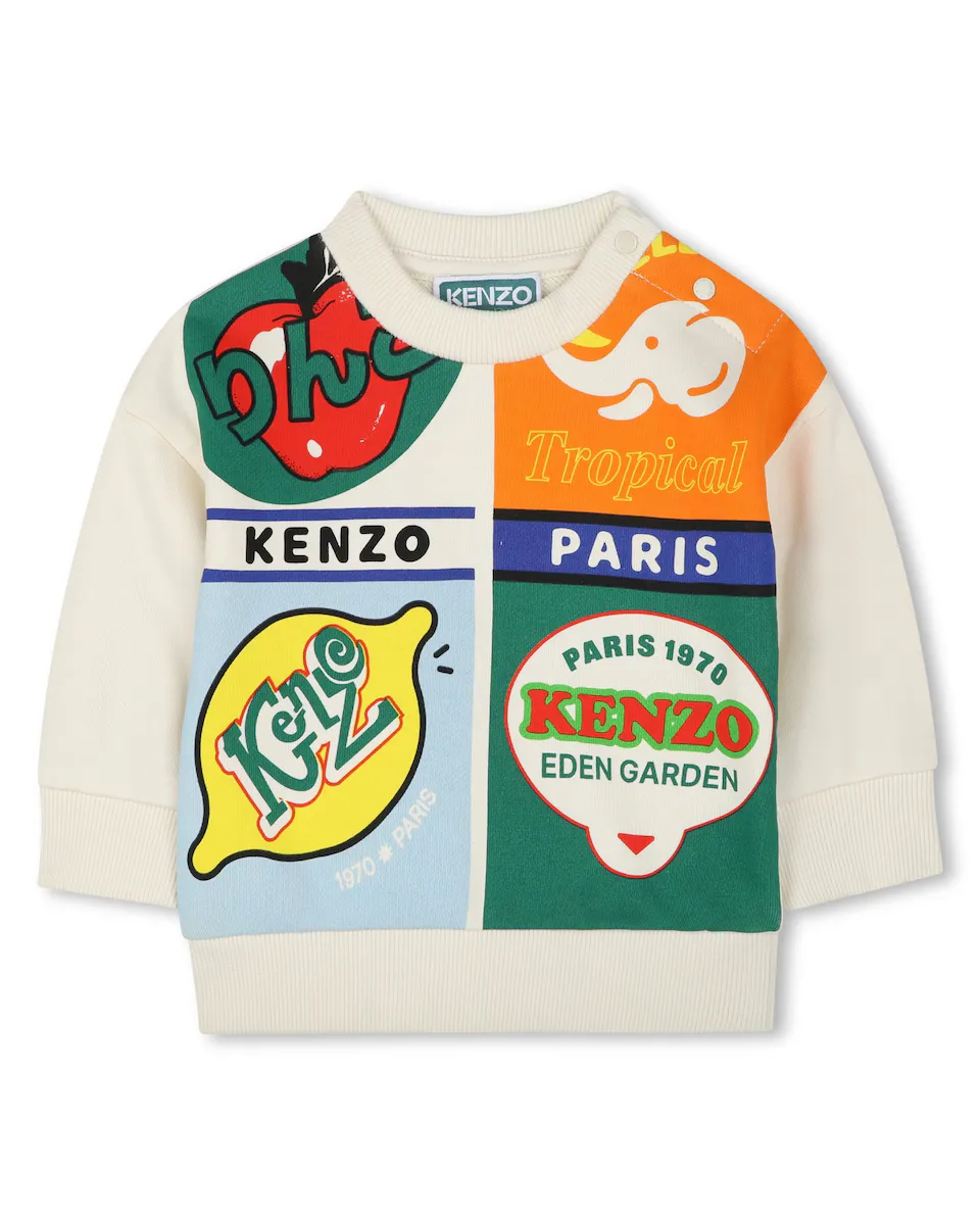 

Свитшот для мальчиков с круглым вырезом и принтом спереди Kenzo Kids, цвет Crudo