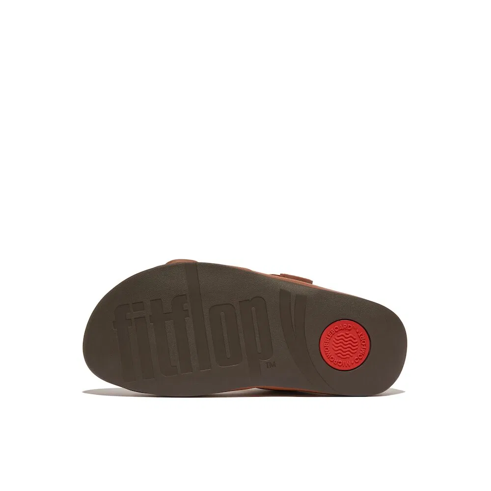 Мужские кожаные слайды Gogh Mock тёмно-бежевые от Fitflop — фото 3