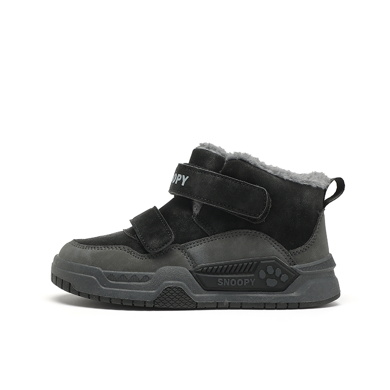 

Легкие амортизирующие утепленные высокие детские кроссовки для скейтбординга kids SNOOPY, черный