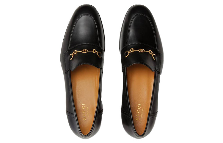 Лоферы Gucci Horsebit с переплетенными буквами, черный — фото 3