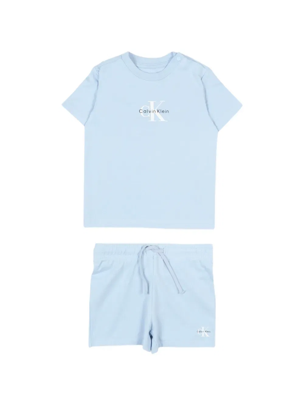 Комплект из футболки и шорт с логотипом спереди (два предмета) Calvin Klein Kids, синий