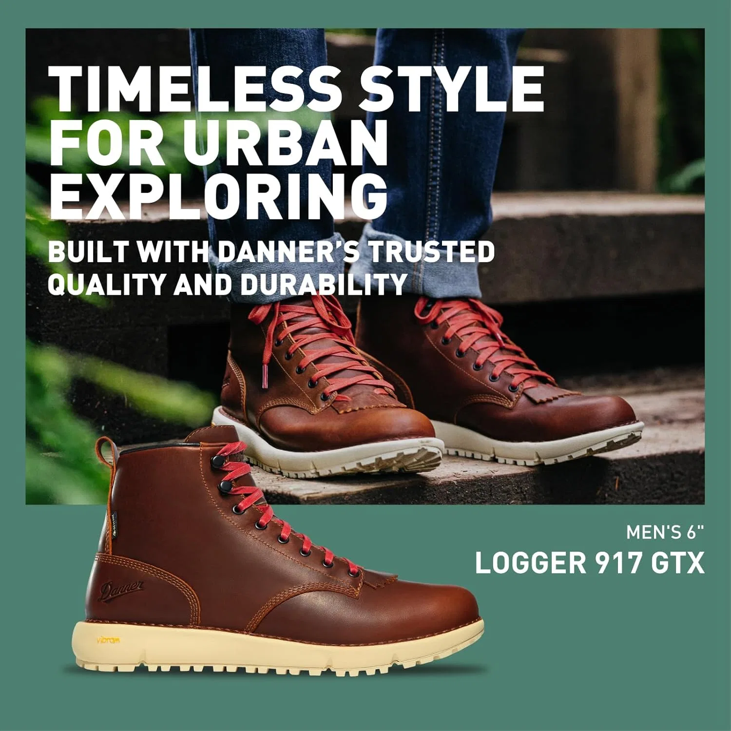 Классические унисекс ботинки Danner Logger 917 для взрослых, цвет «костяной коричневый» GTX — фото 2