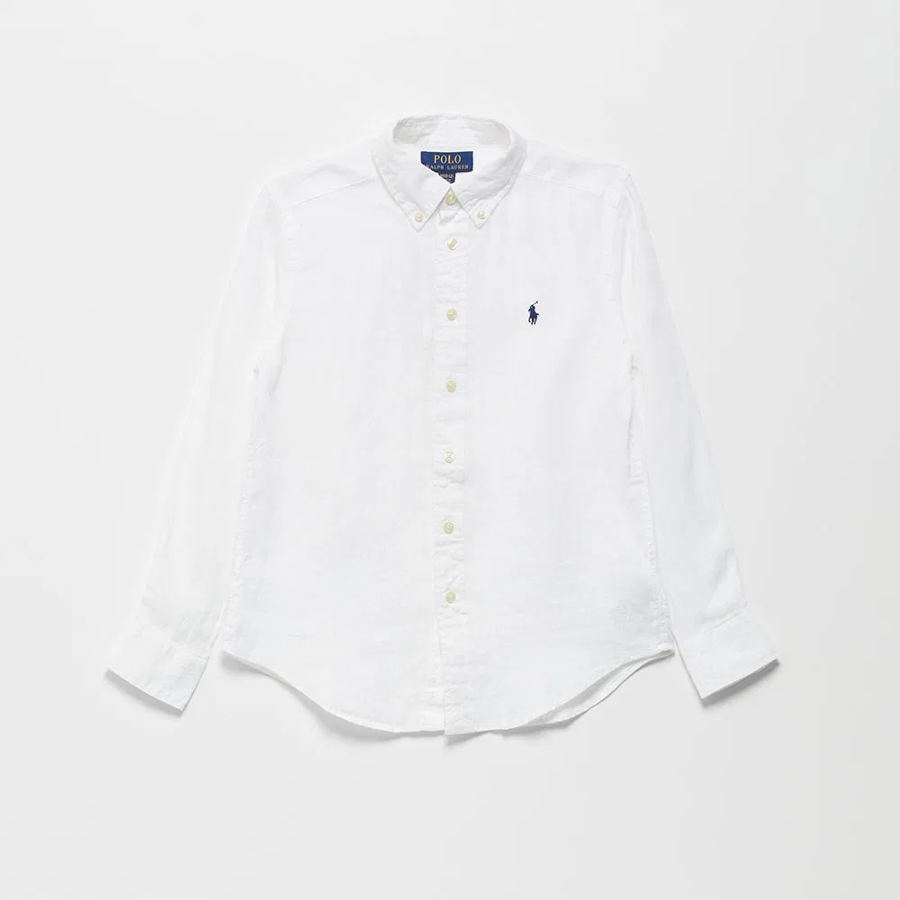 Детская льняная рубашка белая от Polo Ralph Lauren Children