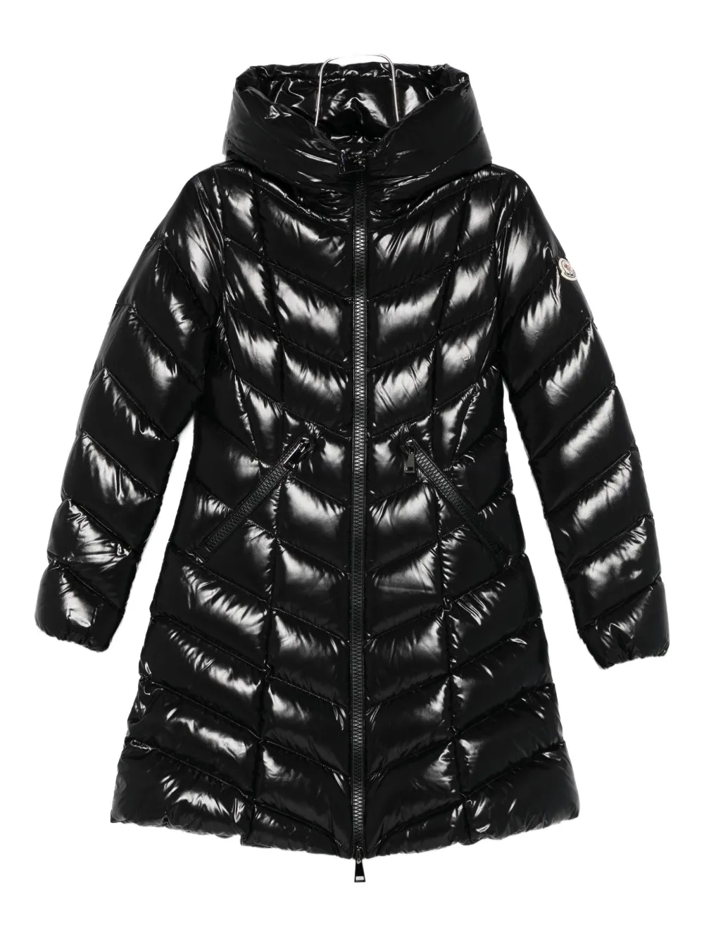 

Стеганый пуховик с капюшоном MONCLER, черный