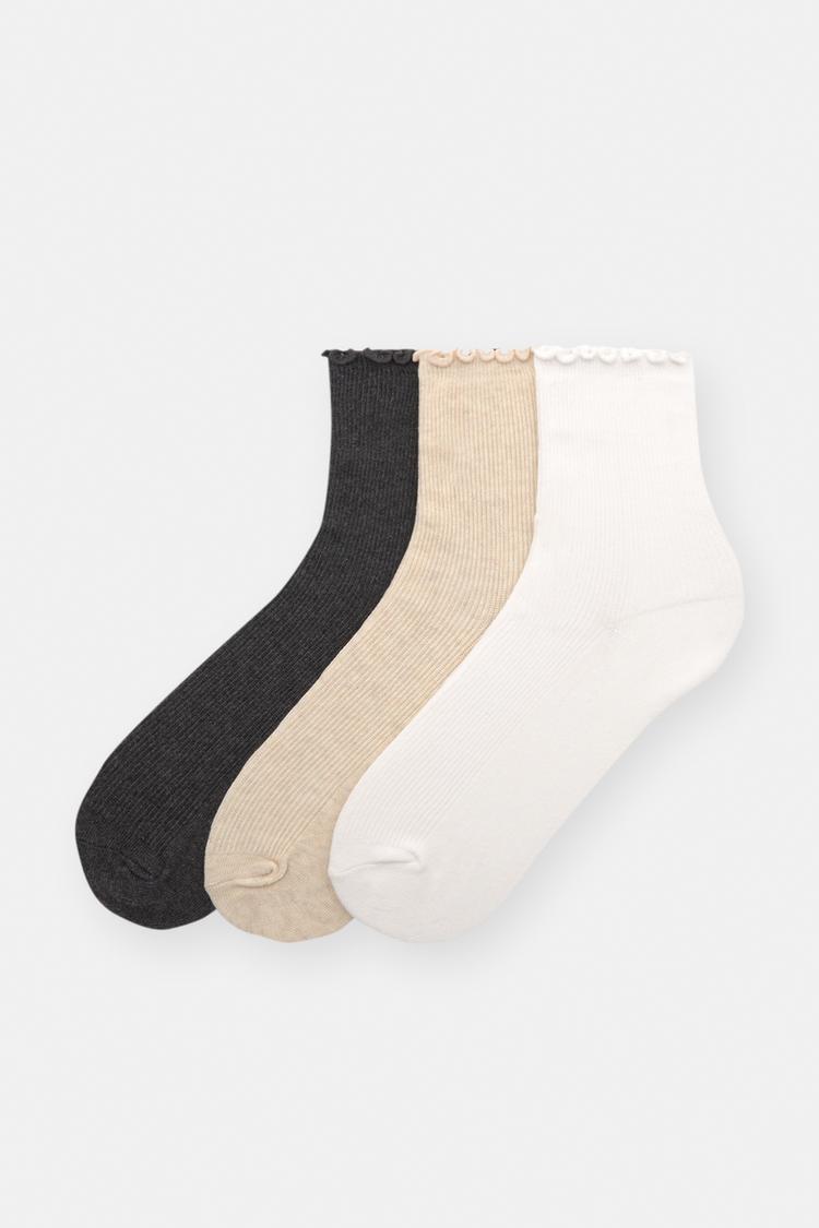 

3 пары махровых носков Pull And Bear, серый