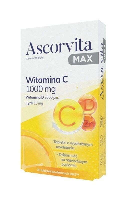 

Ascorvita Max витамин С в таблетках, 30 шт.