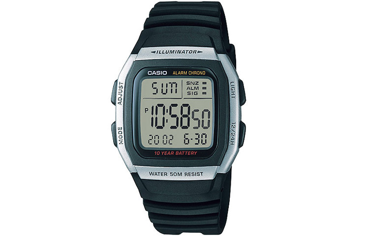 

Мужские молодежные серебристые часы W-96H-1A CASIO