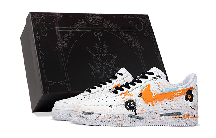 

Nike Кроссовки Air Force 1 Low-Top для скейтбординга, мужские, оранжево-белые
