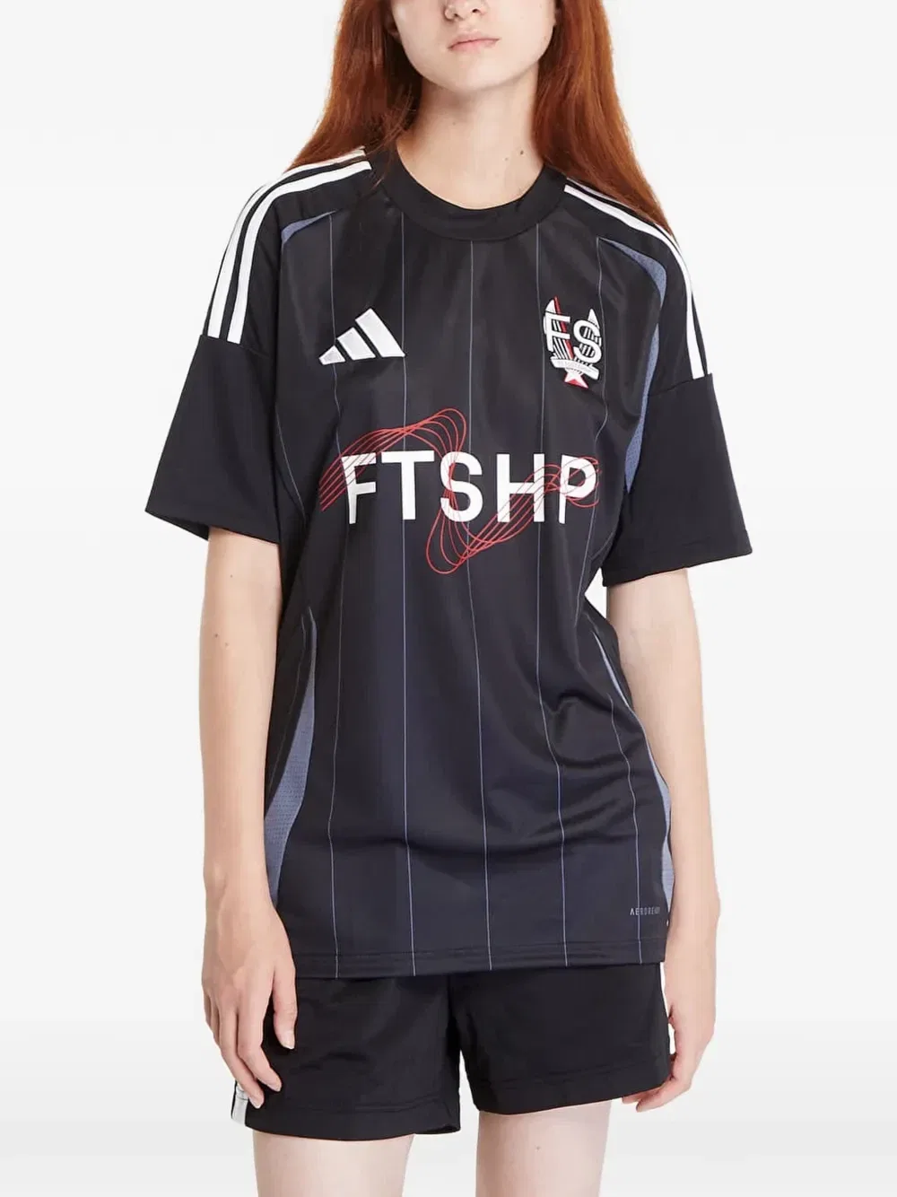 Футболка в полоску adidas X Footshop Euro Style Cup, черный — фото 3