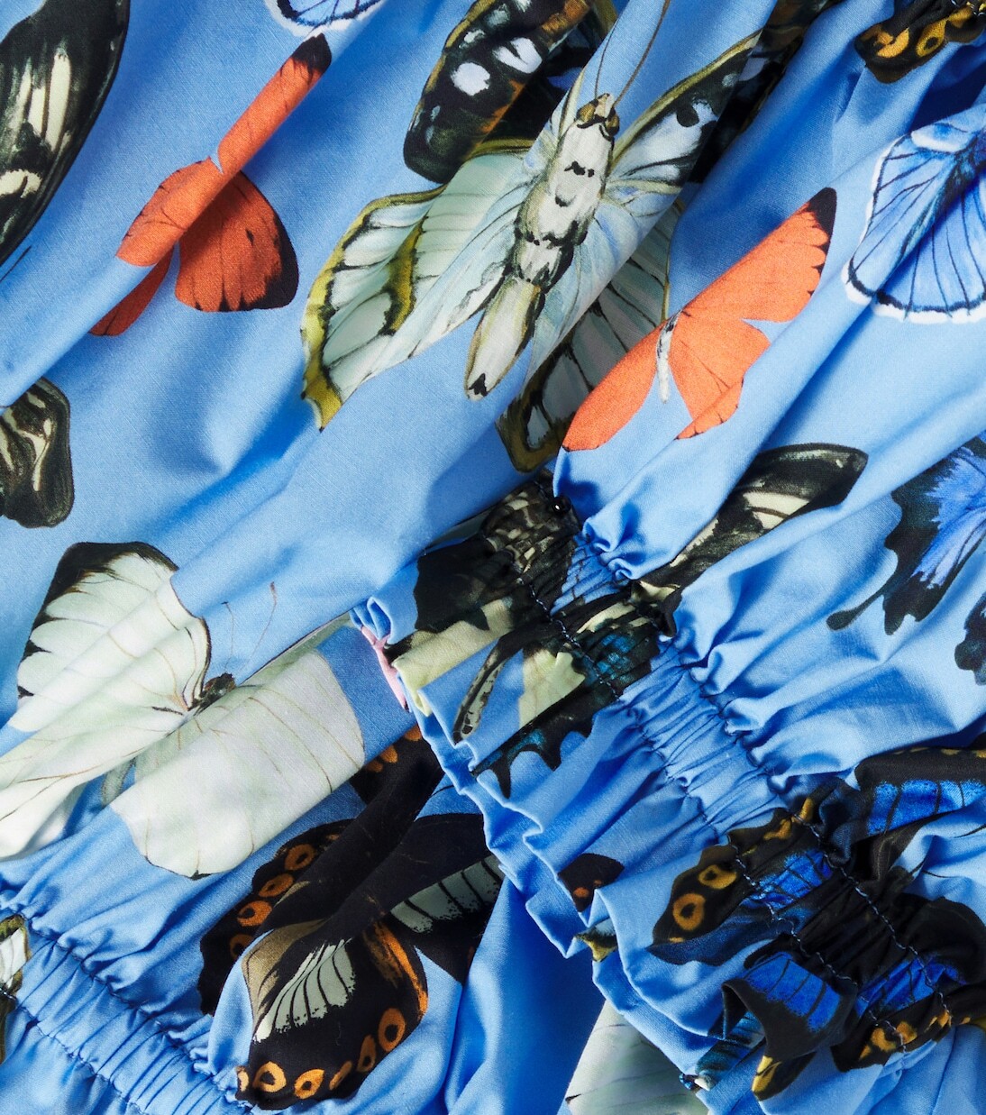 Топ из принтованного хлопкового поплина Dolce&Gabbana Kids, Farfalle Fdo Azzurro — фото 3