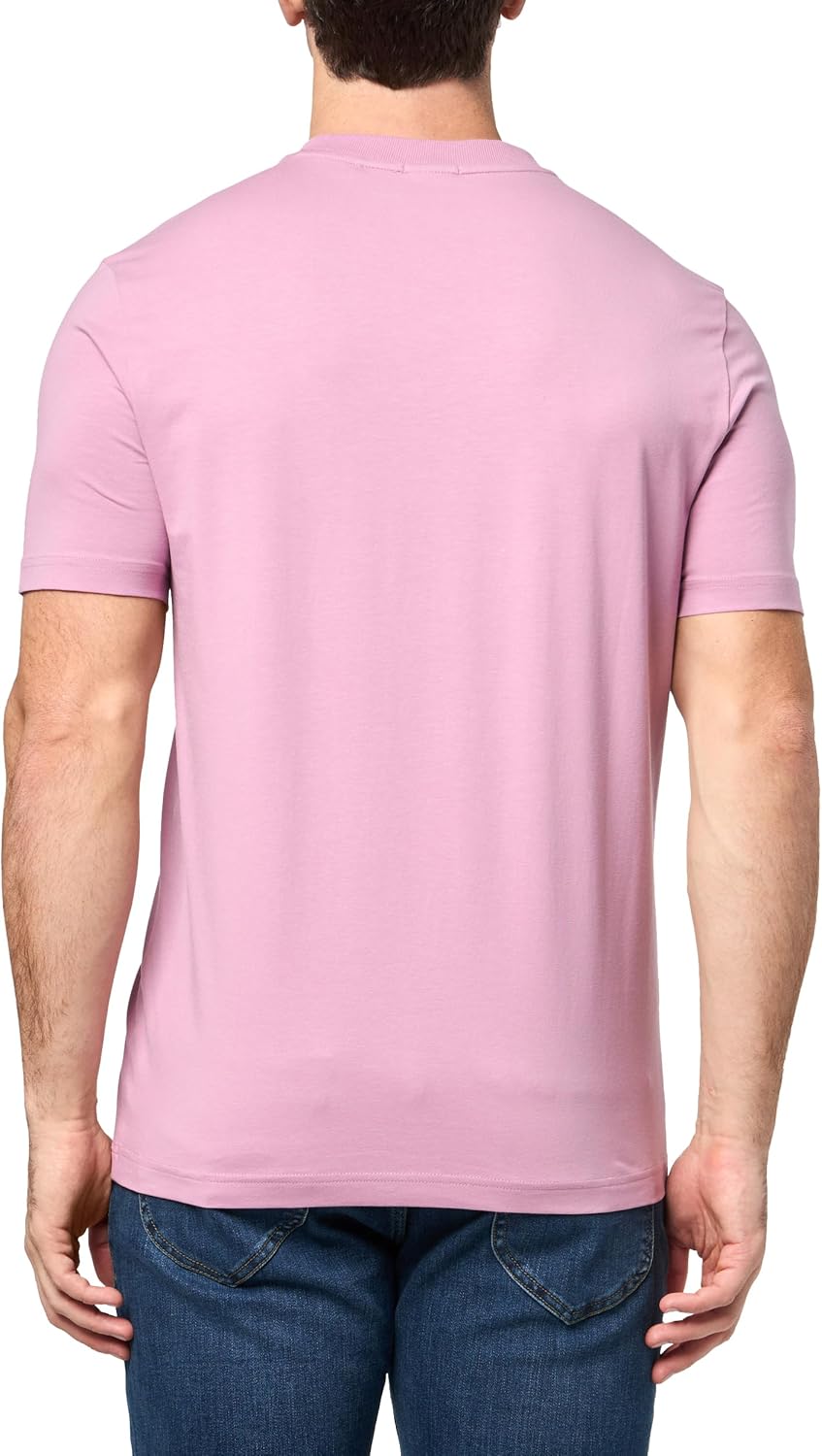Футболка BOSS Men's Contrast Logo из хлопка и эластичного хлопка, Orchid Haze — фото 2