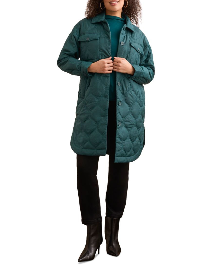 

Женская длинная стеганая куртка на пуговицах с карманами TRIBAL, Opalgreen