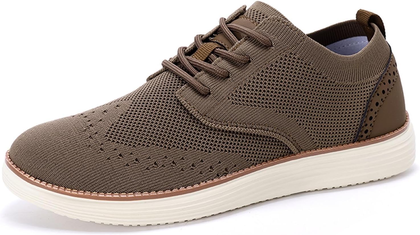 

Мужские кроссовки Oxfords, легкие вязаные слипоны на шнуровке, сетчатые лоферы, классические нескользящие кроссовки для спорта, тренажерного зала, тенниса и ходьбы Xjypuu2, коричневый