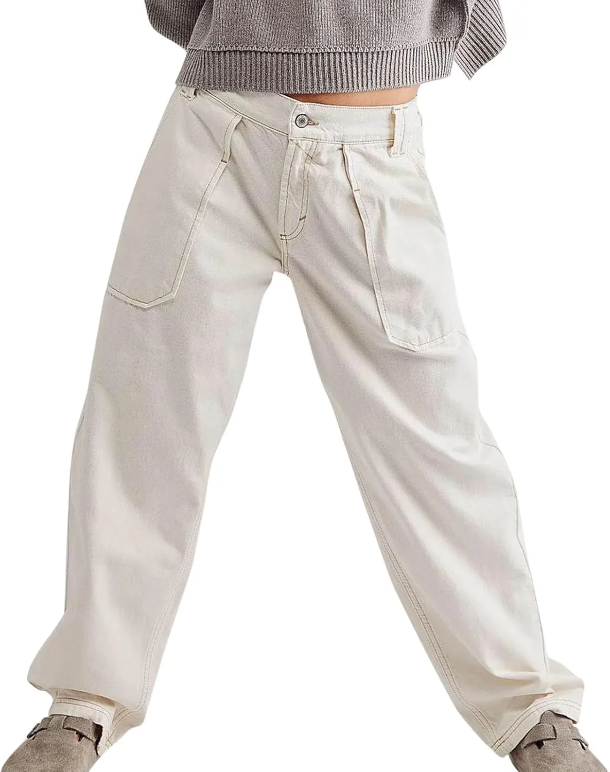 

Женские мешковатые джинсы Y2K с карманами, низкой посадкой и широкими штанинами NATHGAM