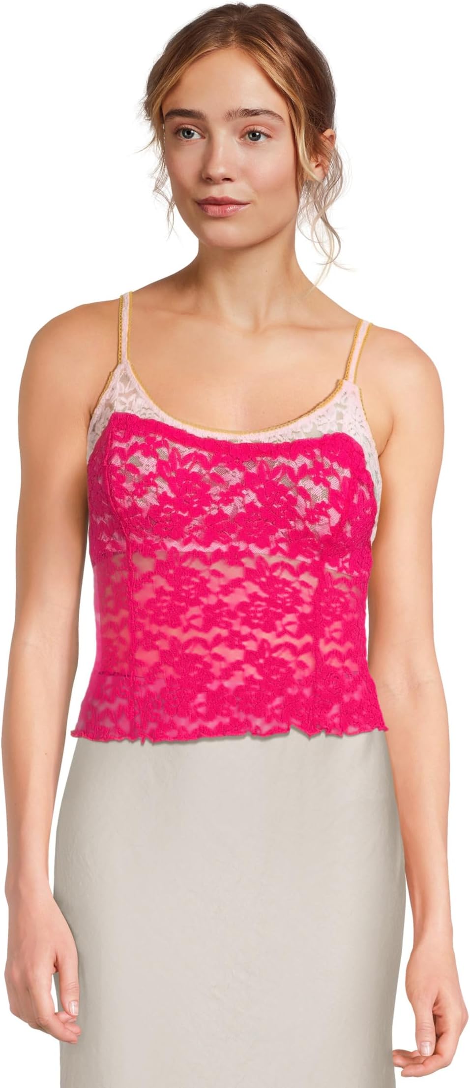 

Женская кружевная майка-комбинация на весь день Free People, Piping Hot Pink