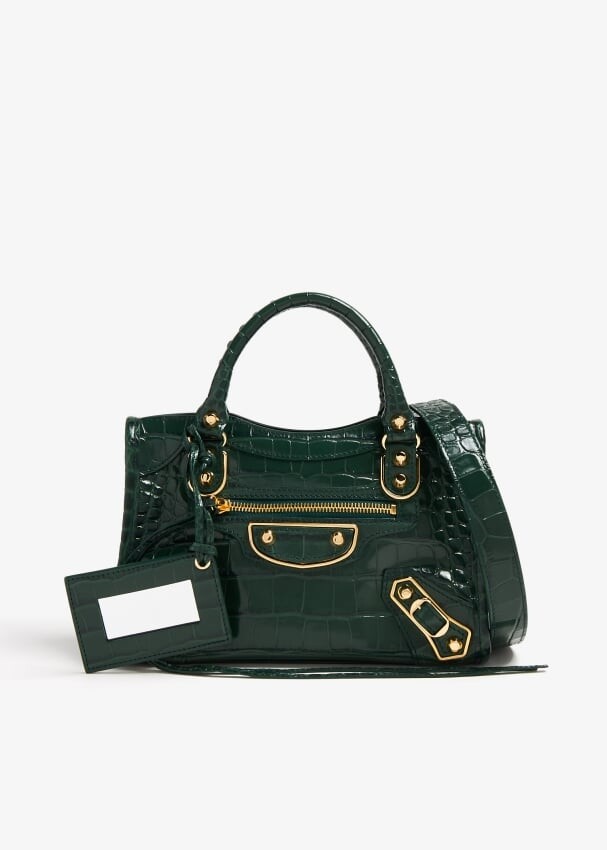 

Сумка Balenciaga Metallic Edge Mini City, зеленый