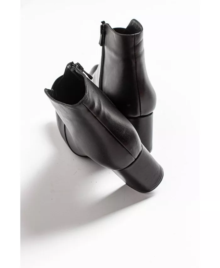 Finda Кожаные Ботинки на Блочном Каблуке (Женские) Forever & Always Shoes, черный — фото 4