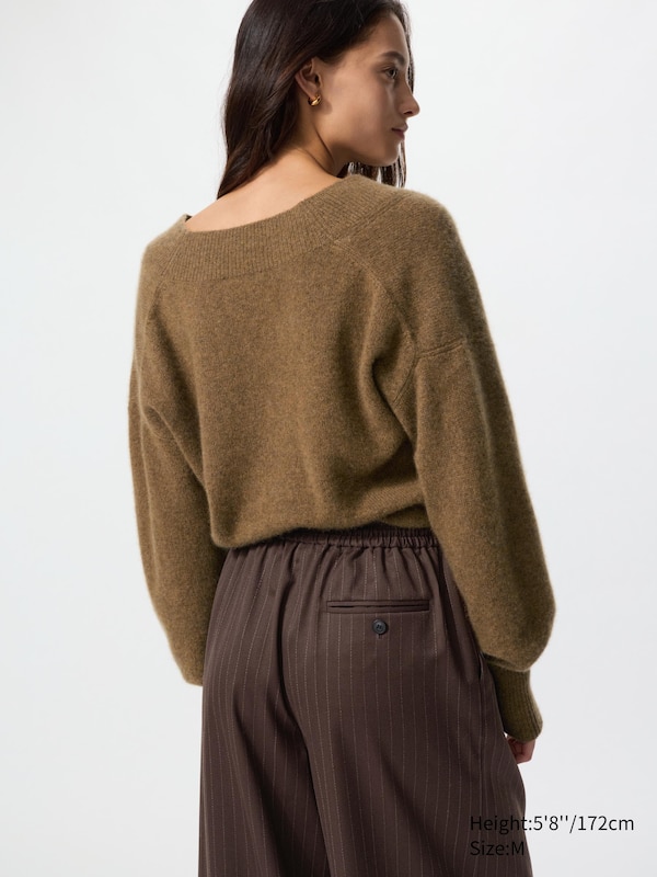 Широкие шерстяные брюки Uniqlo, 34 brown — фото 2