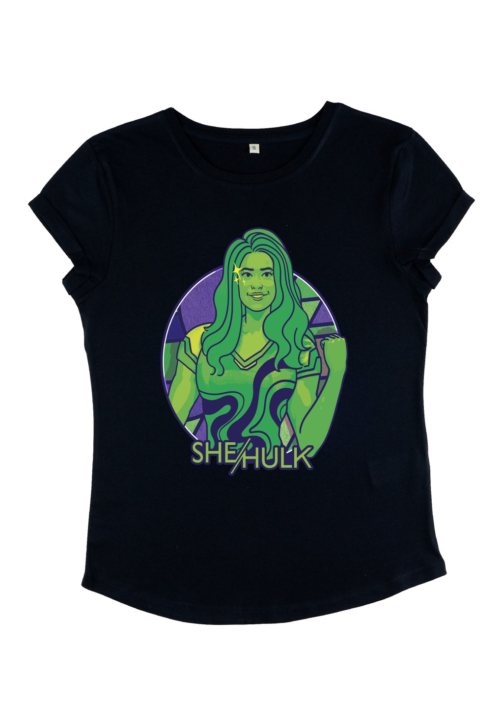 

Футболка с принтом SHEHULK ATTORNEY AT LAW COLOR BLOCK CIRCLE BADGE Henry Tiger, темно-синий
