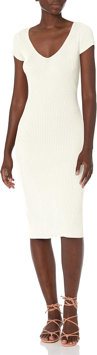 

GUESS женское платье-свитер Essential с коротким рукавом Lynx миди, Dove White