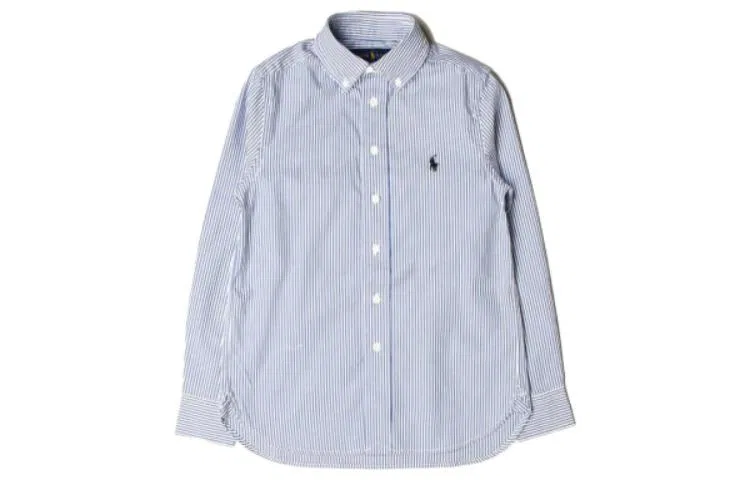 Рубашка детская хлопковая Polo Ralph Lauren голубая