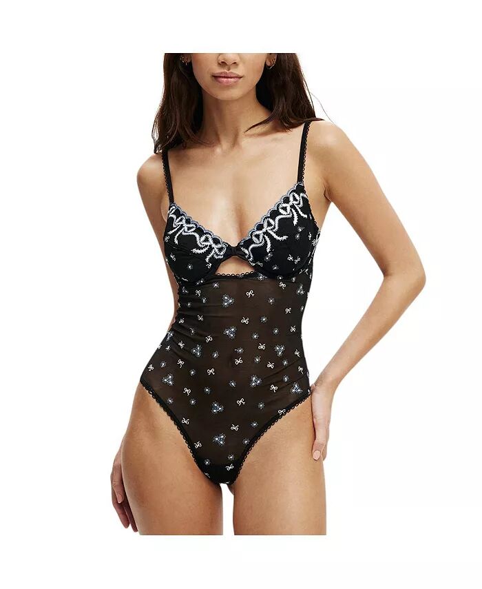 

Женский боди Trixie Bow на косточках COTTON ON, черный