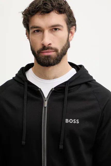 Толстовка на молнии с капюшоном Authentic Jacket H BOSS, черный — фото 4