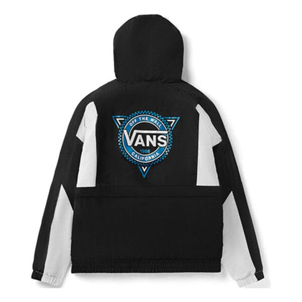 

Куртка contrast color stitching hooded track jacket couple style black Vans, черный