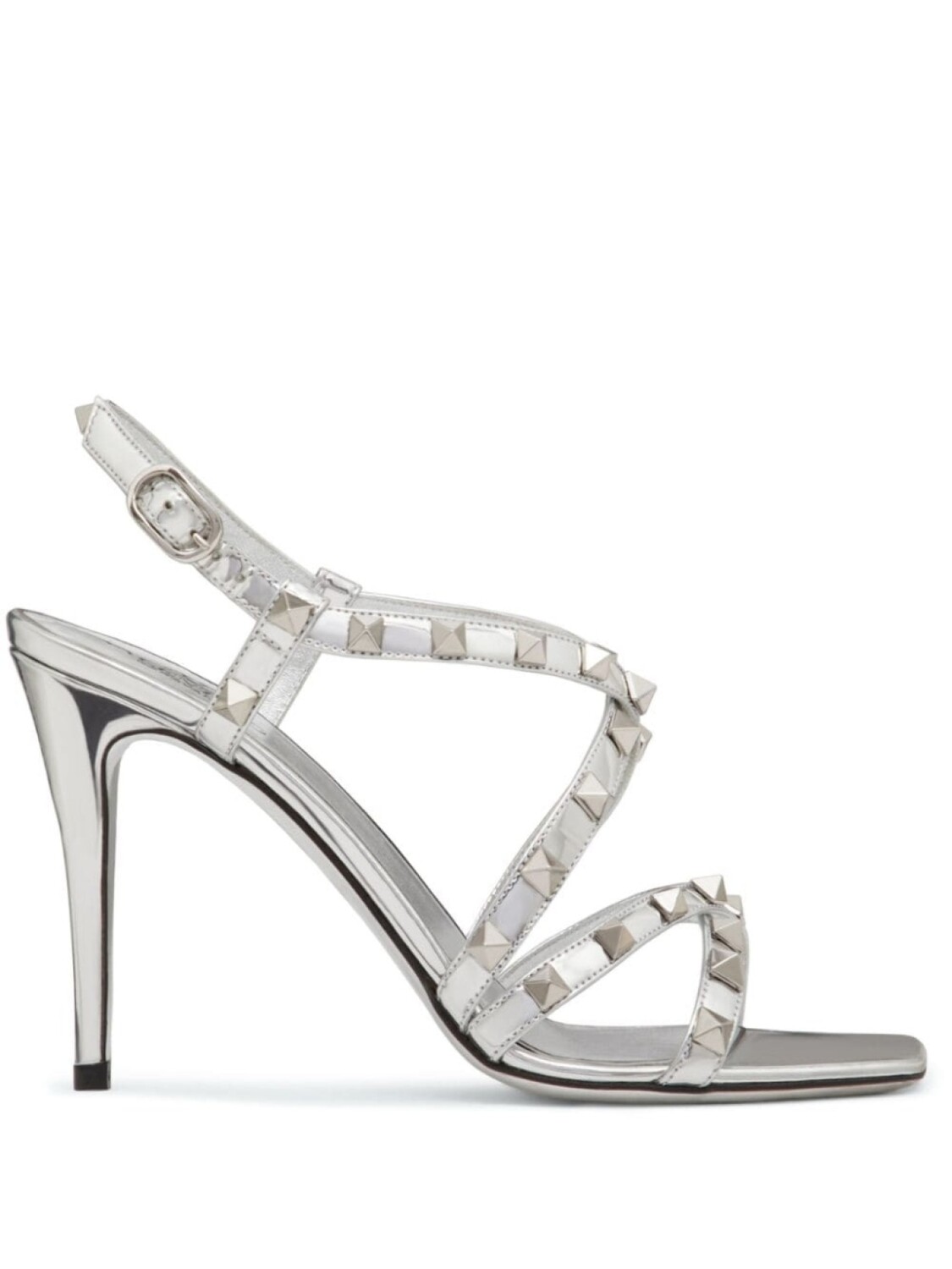 

Босоножки Rockstud 100 Valentino Garavani, серебряный