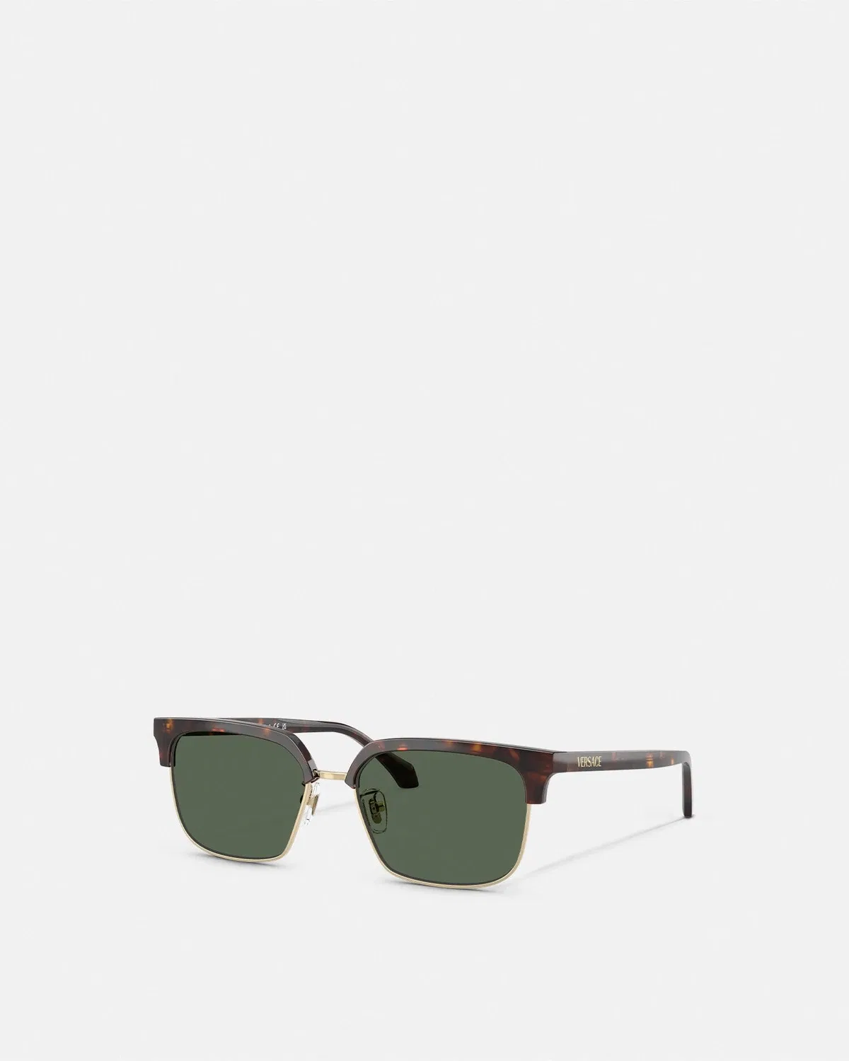 Фирменные квадратные солнцезащитные очки для низкой переносицы VERSACE, коричневый