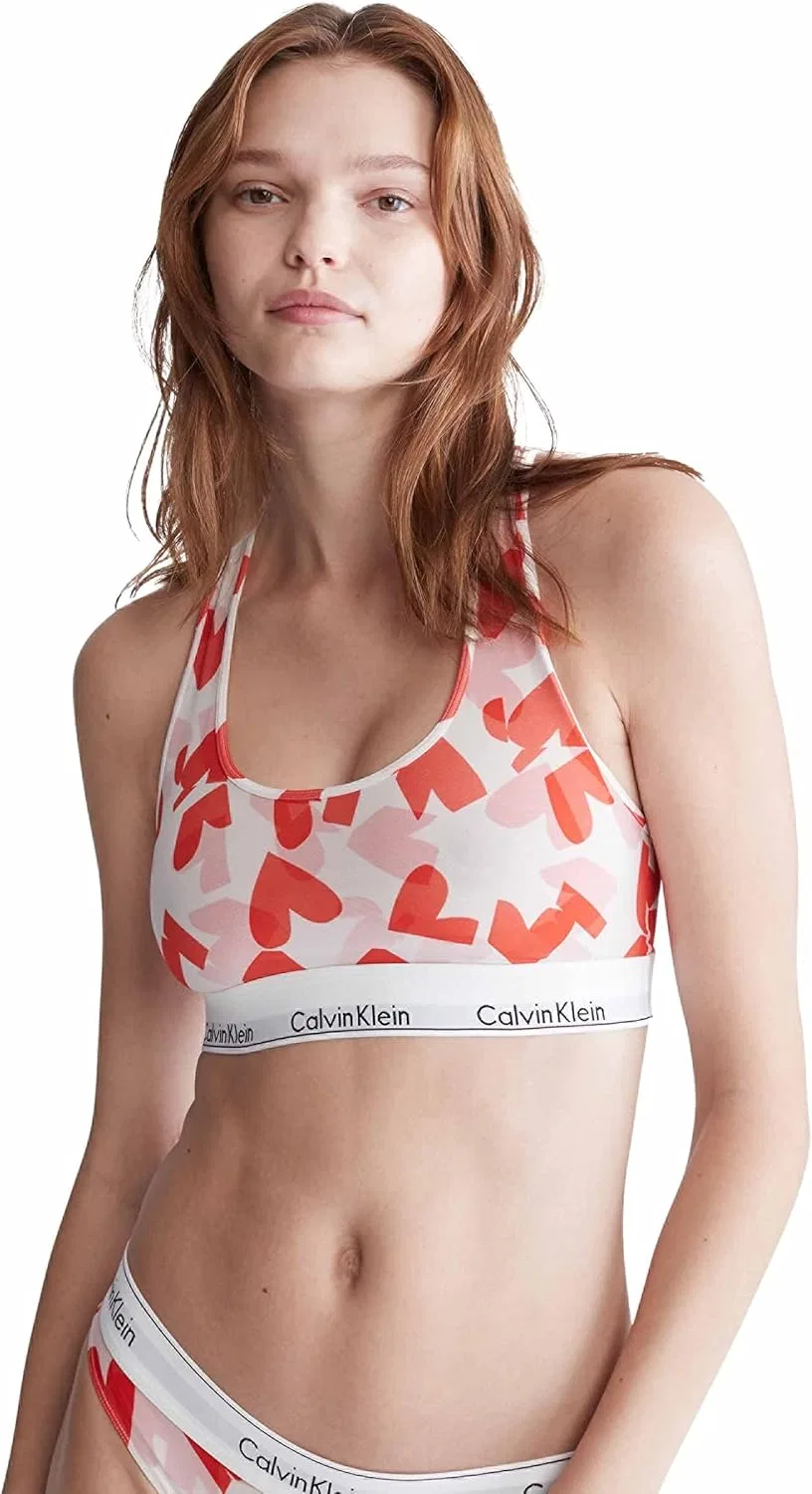 Бюстгальтер Calvin Klein Womens Modern Cotton Unlined Wireless Bralette, оранжевый
