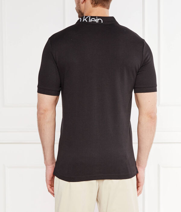 Поло Calvin Klein Pique Embroid, черный — фото 4