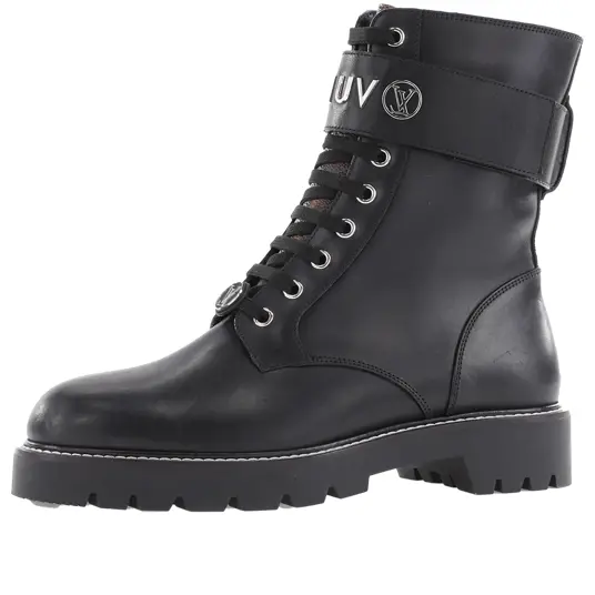 Кроссовки territory flat ranger boots 'black with silver logo' Louis Vuitton, черный