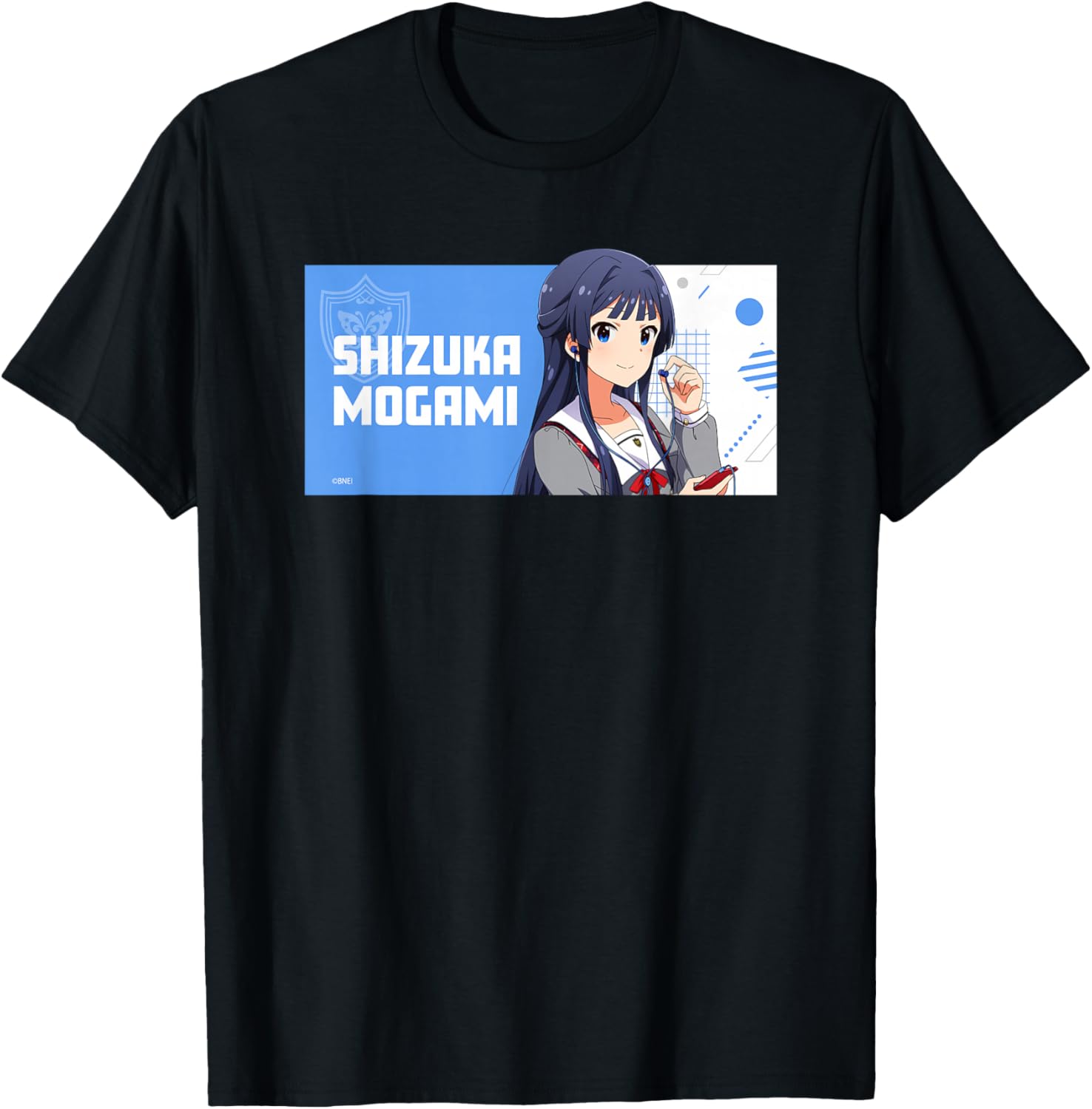 

Футболка с изображением Сидзуки Могами из серии Idolmaster Million Live! в униформе Bandai Namco Entertainment Inc., черный