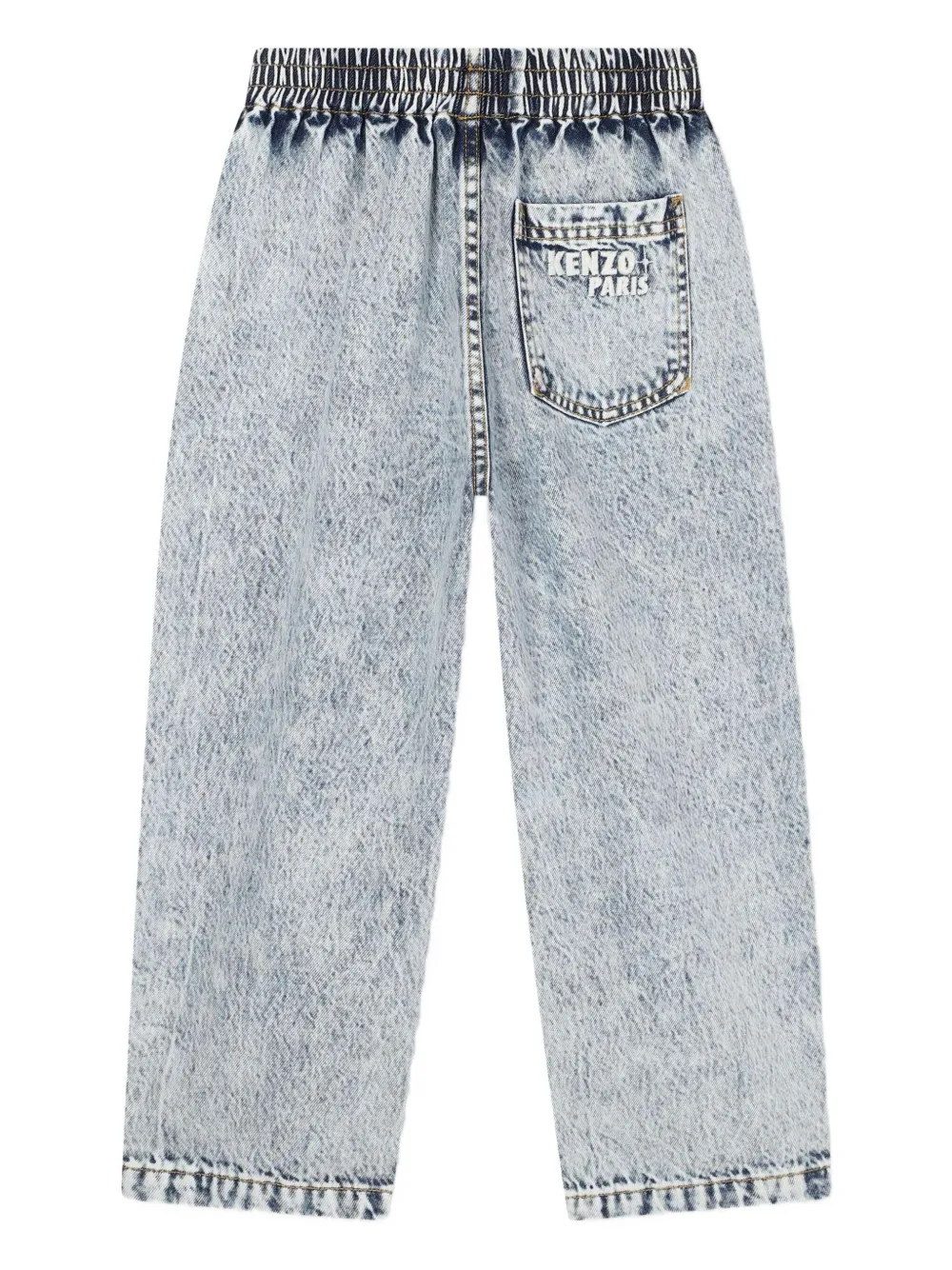 Джинсы с завышенной талией Kenzo Kids, синий — фото 2