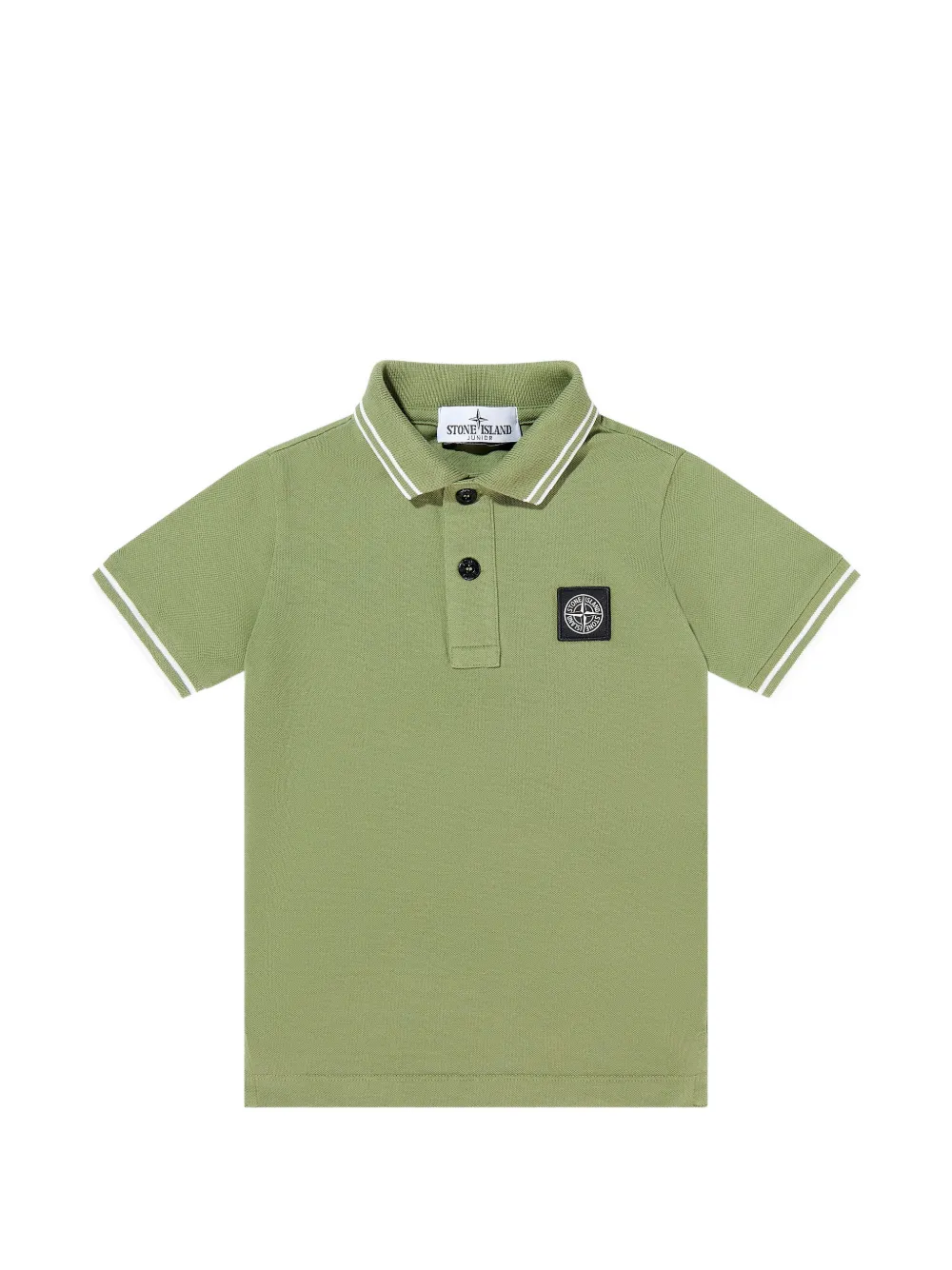 Поло с полосатой отделкой Stone Island Junior, зеленый