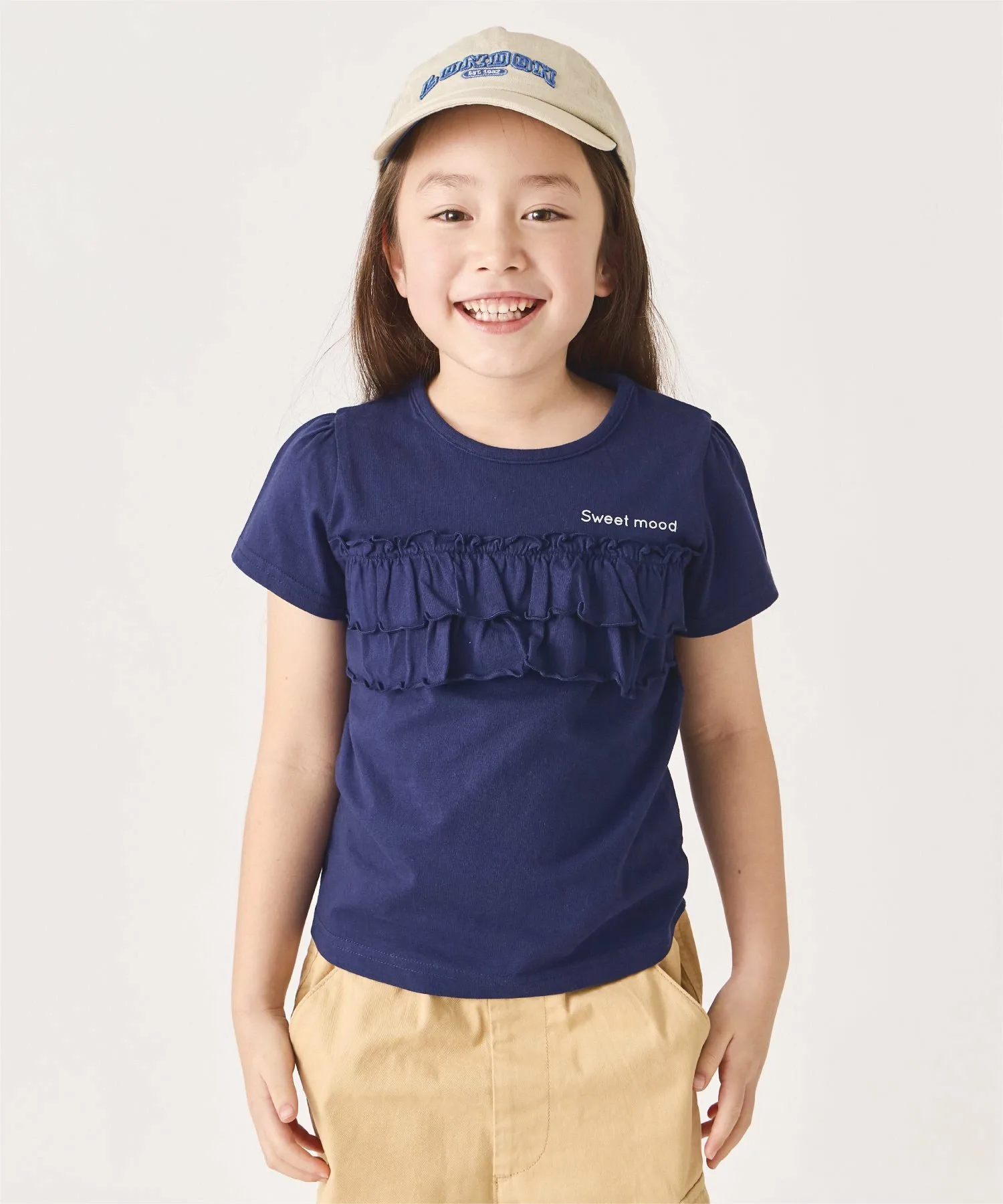 Футболка с оборками Ever Closet, Navy