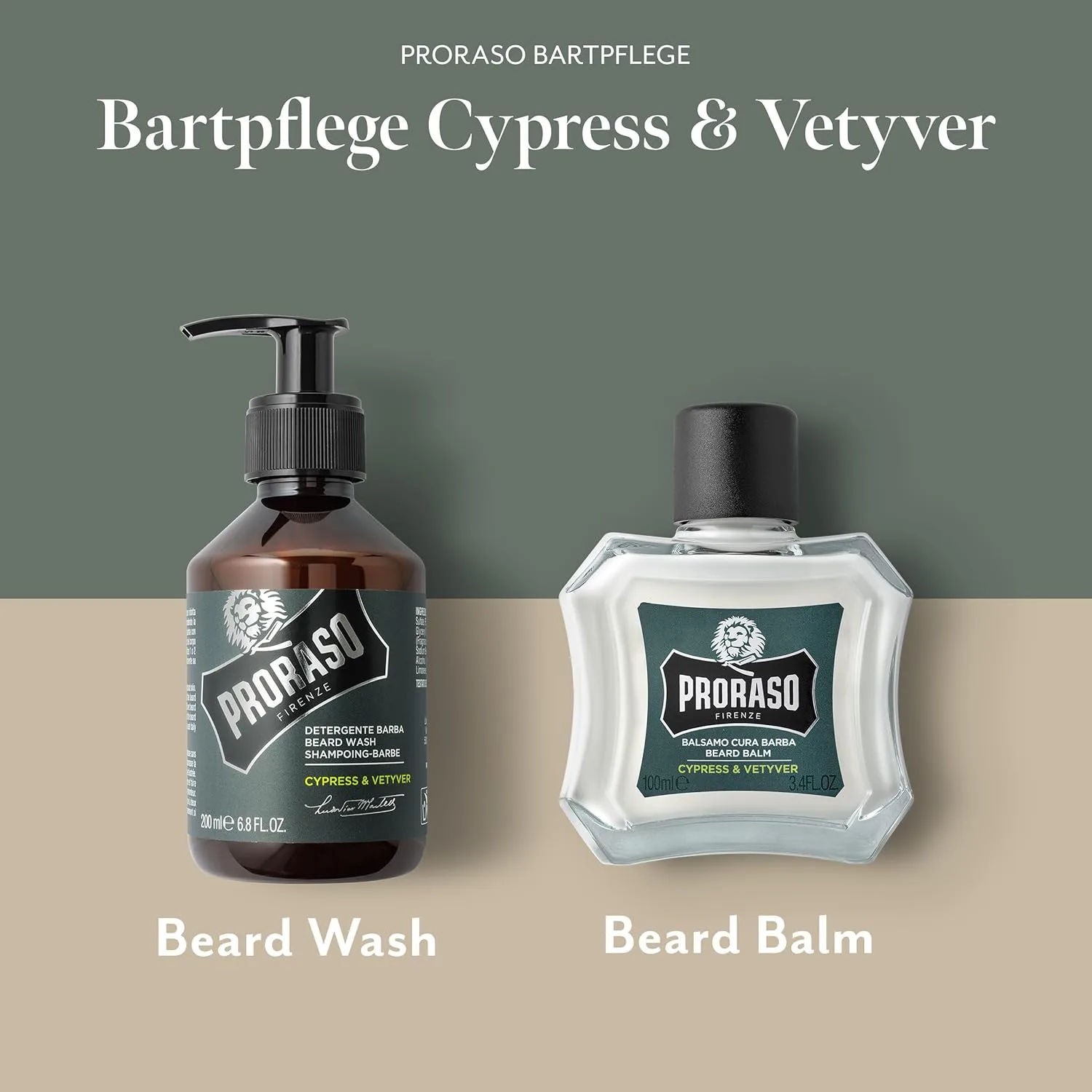 Набор для ухода за бородой Proraso Cypress and Vetyver - очищающая пенка и бальзам с освежающим цитрусово-землистым ароматом для новой или короткой бороды — фото 3