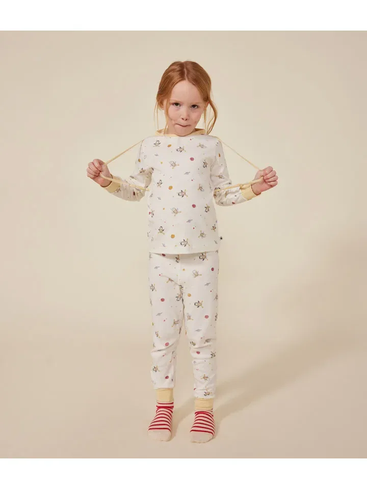 Пижама хлопковая PETIT BATEAU, крем — фото 4