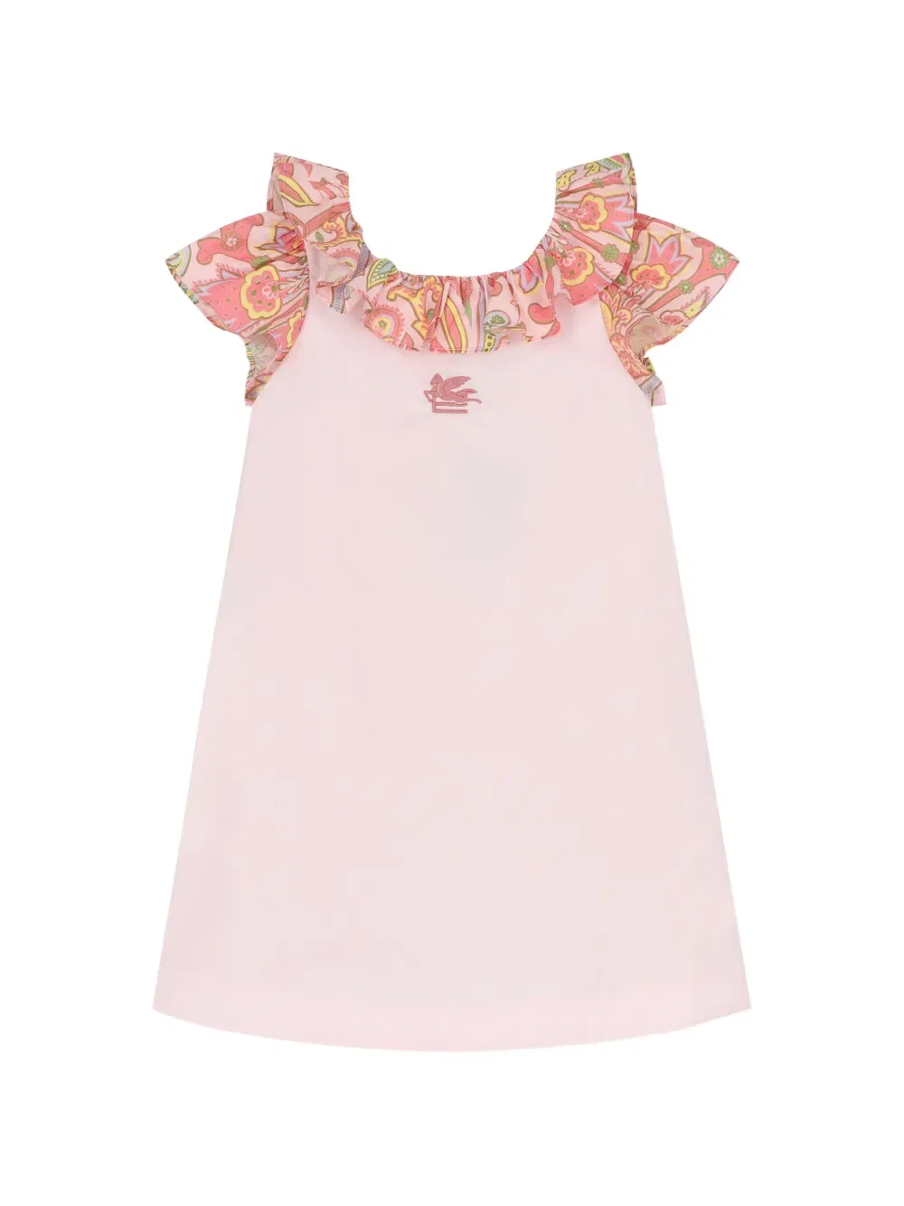 Платье с вышитым логотипом Etro Kids, розовый