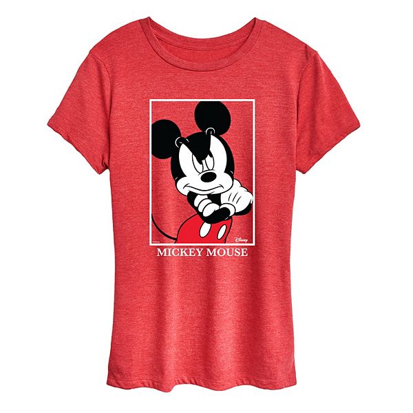 

Женская футболка с принтом Mickey Mouse в безумной позе Disney, Heather Red