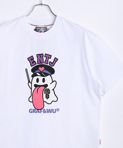 

Футболка с коротким рукавом, принт GRAF&WU BOOGHOST, белая