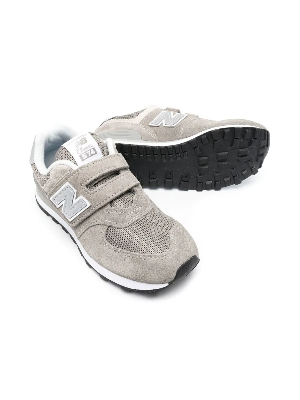 Кроссовки 574 с нашивкой-логотипом New Balance Kids, серый — фото 2