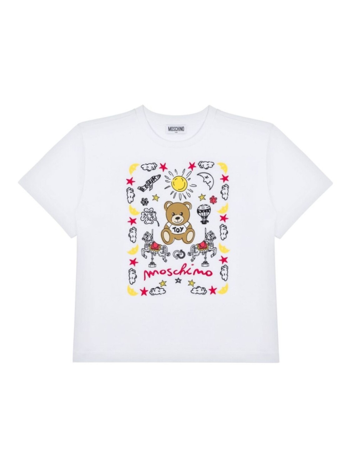 

Футболка с вышитым логотипом Moschino Kids, белый