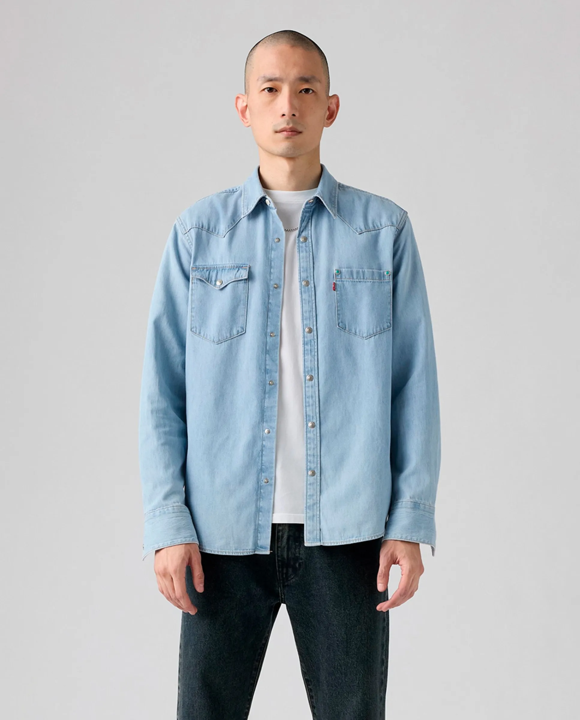 

Длинный рукав мужская джинсовая рубашка Levi'S, синий