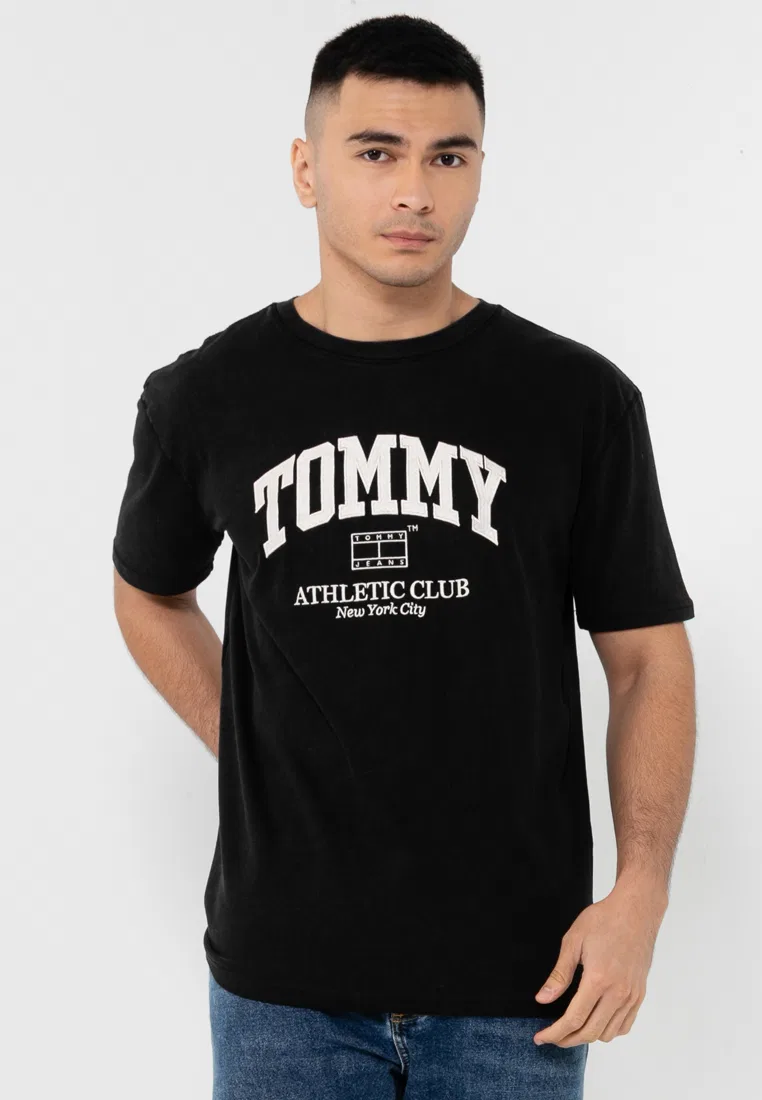 Футболка с коротким рукавом, Athletic Club, Tommy Jeans Tommy Hilfiger, черный