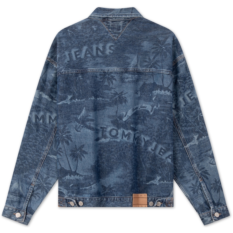 Tommy Hilfiger Джинсовая куртка унисекс темно-синего цвета, Dark Denim Blue 1A5 — фото 4