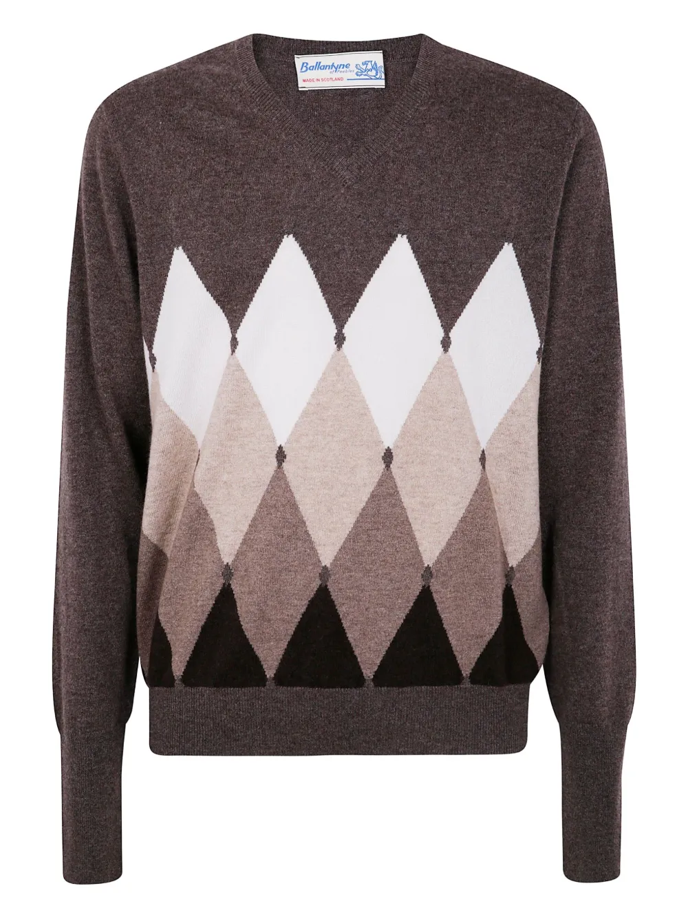 

Кашемировый свитер с ромбовидным узором Ballantyne, коричневый