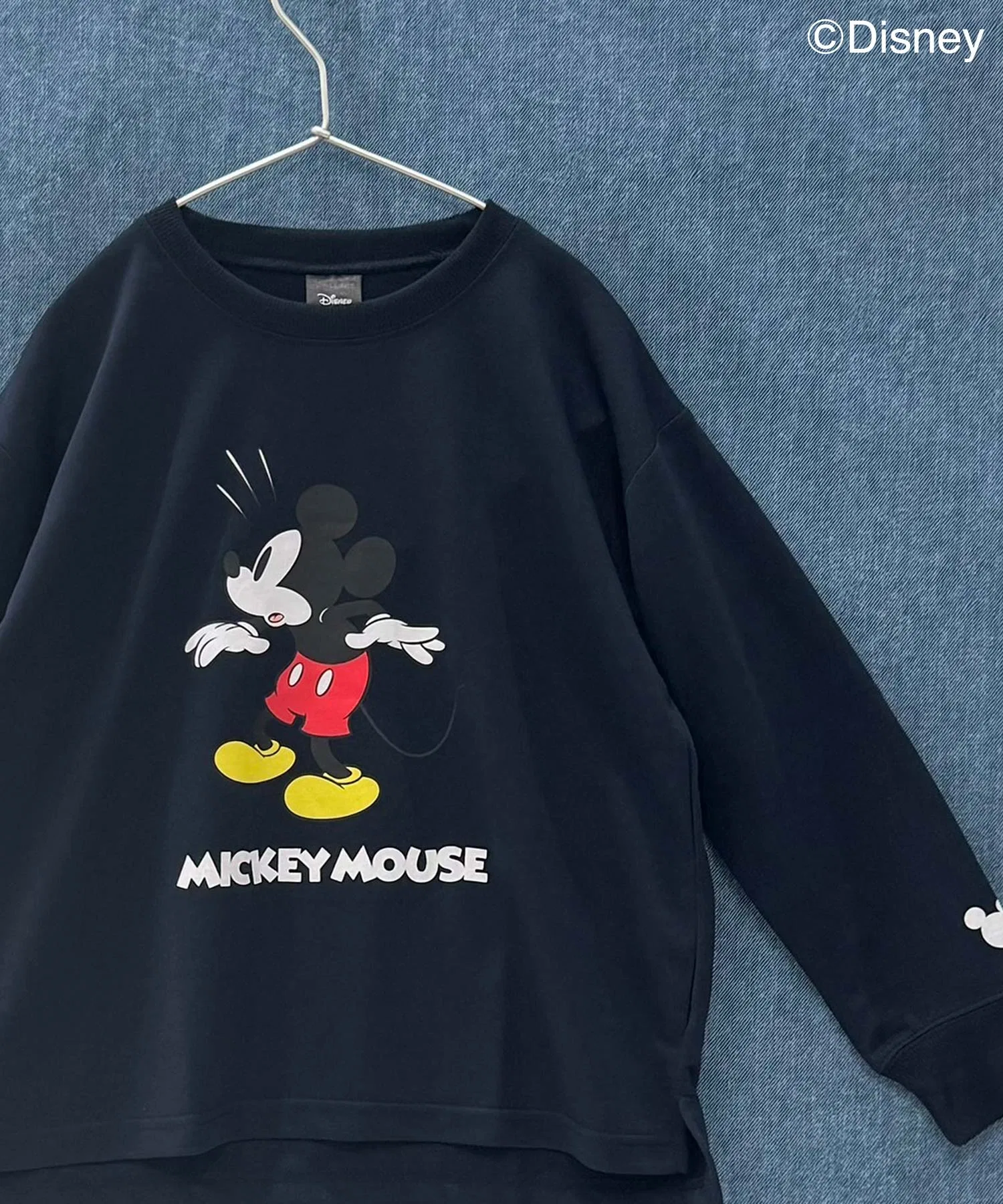 【Disney】Свитшот оверсайз с изображением персонажа, из хлопка, мини-френч-терри, с длинным рукавом, детский